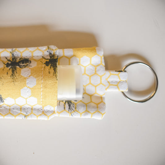 Honey Bee Lip Balm Keychain