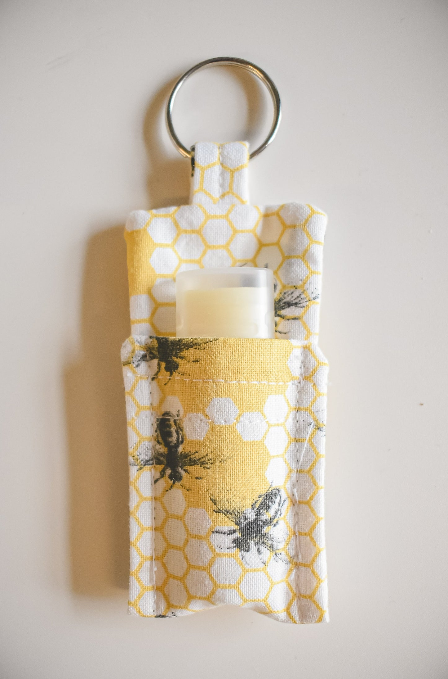 Honey Bee Lip Balm Keychain