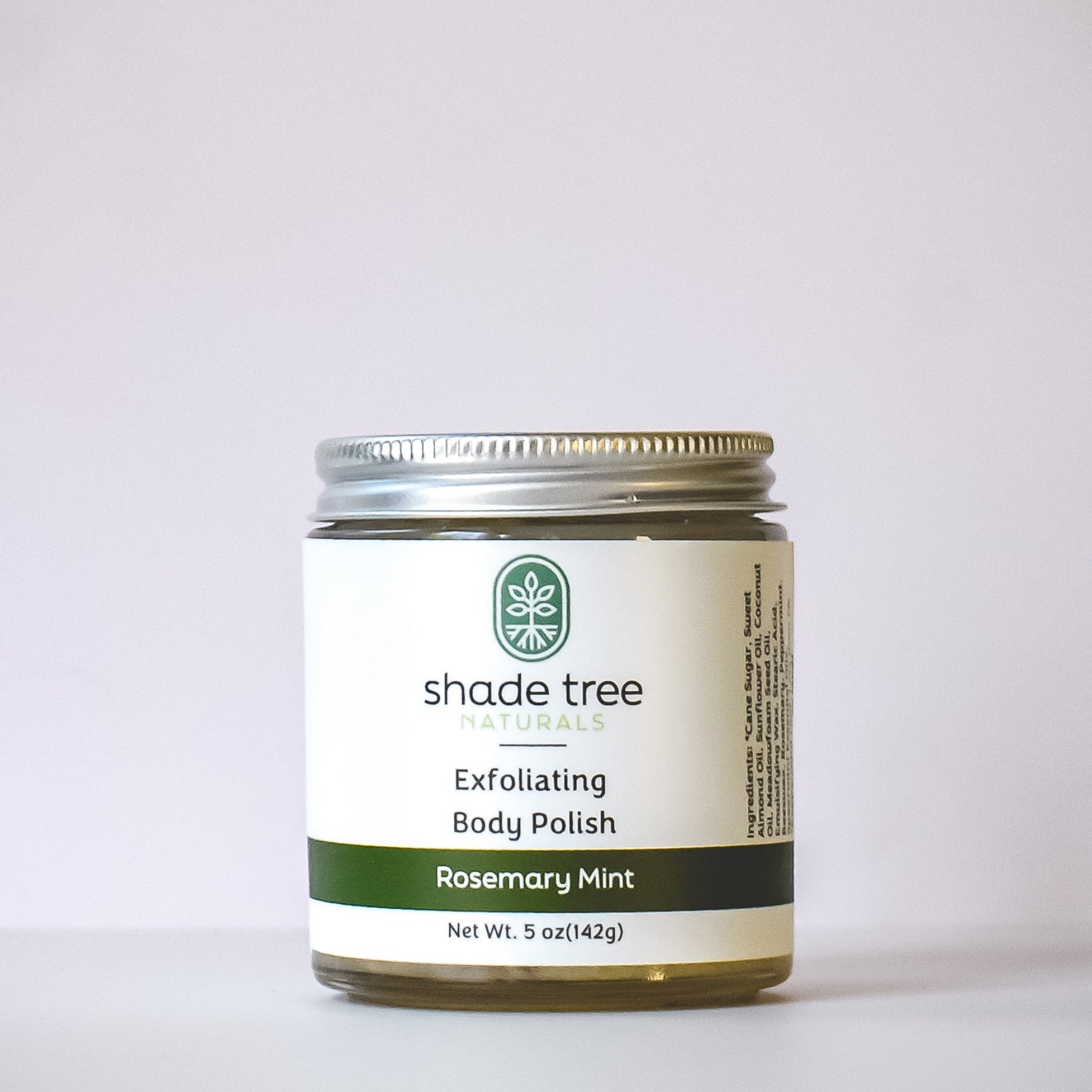 Jar of Shade Tree Naturals Exfoliating Body Polish on a white background