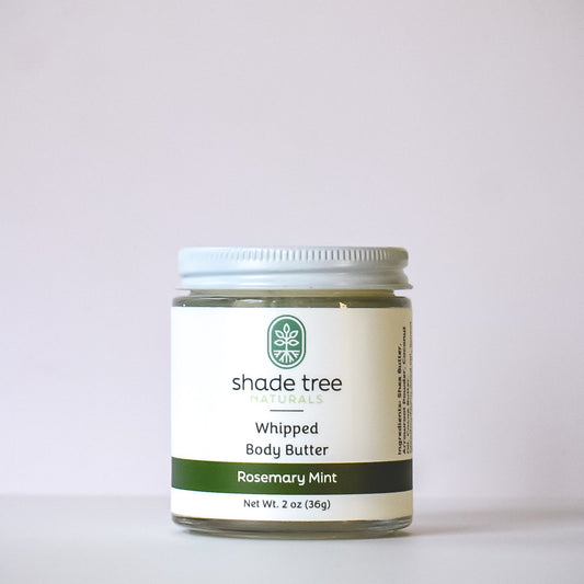 Jar of Shade Tree Naturals Whipped Body Butter on a white background