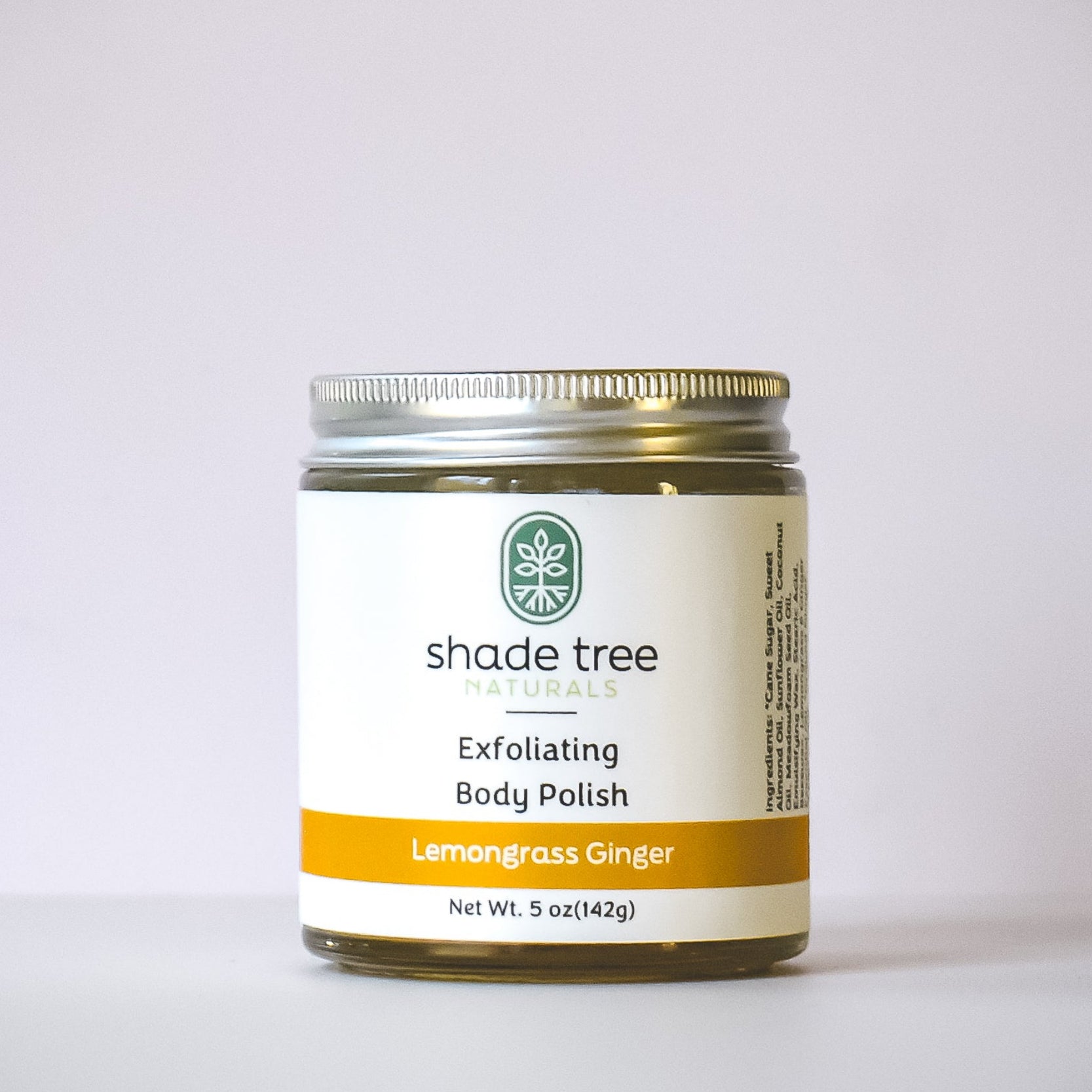 Jar of Shade Tree Naturals Exfoliating Body Polish on a white background