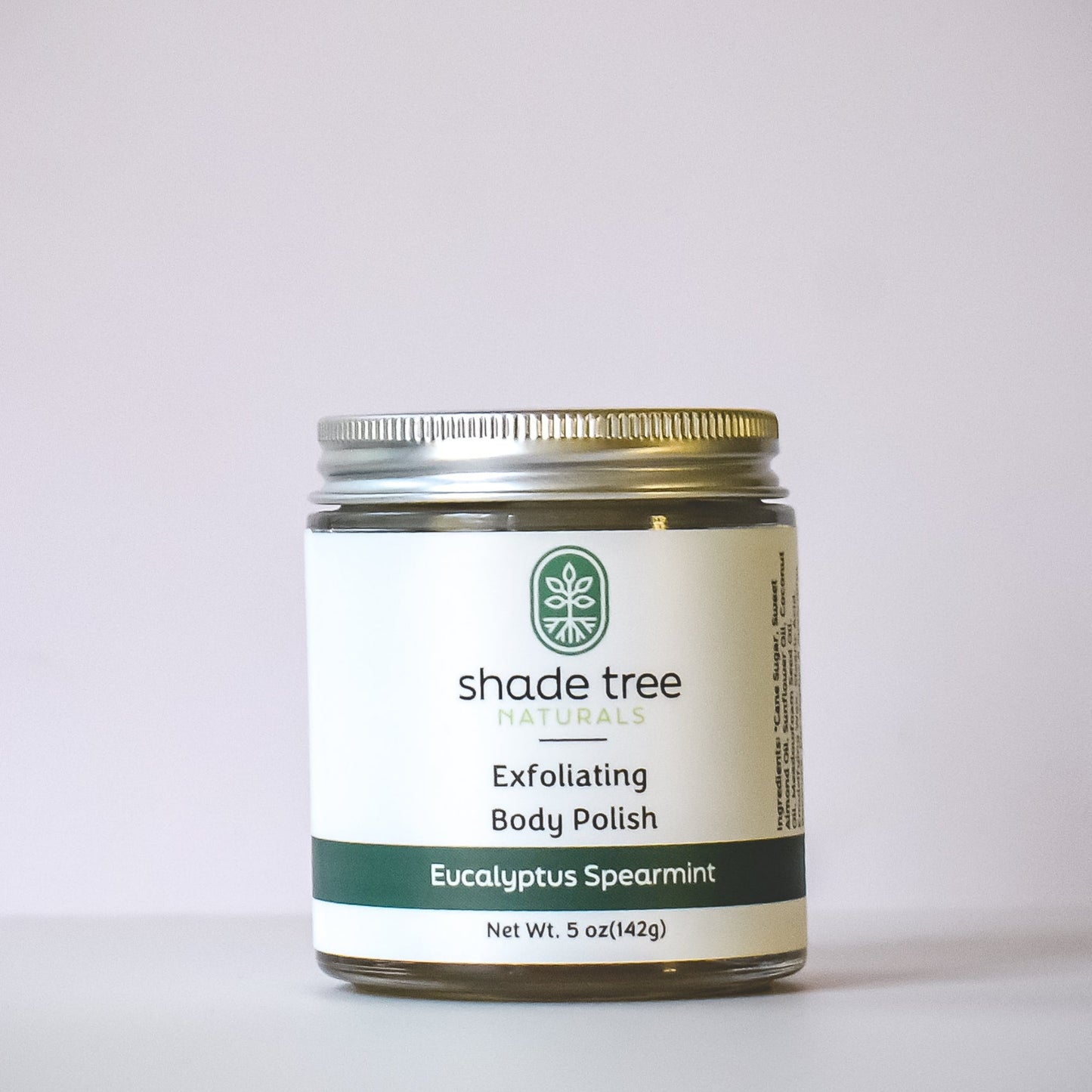Jar of Shade Tree Naturals Exfoliating Body Polish on a white background