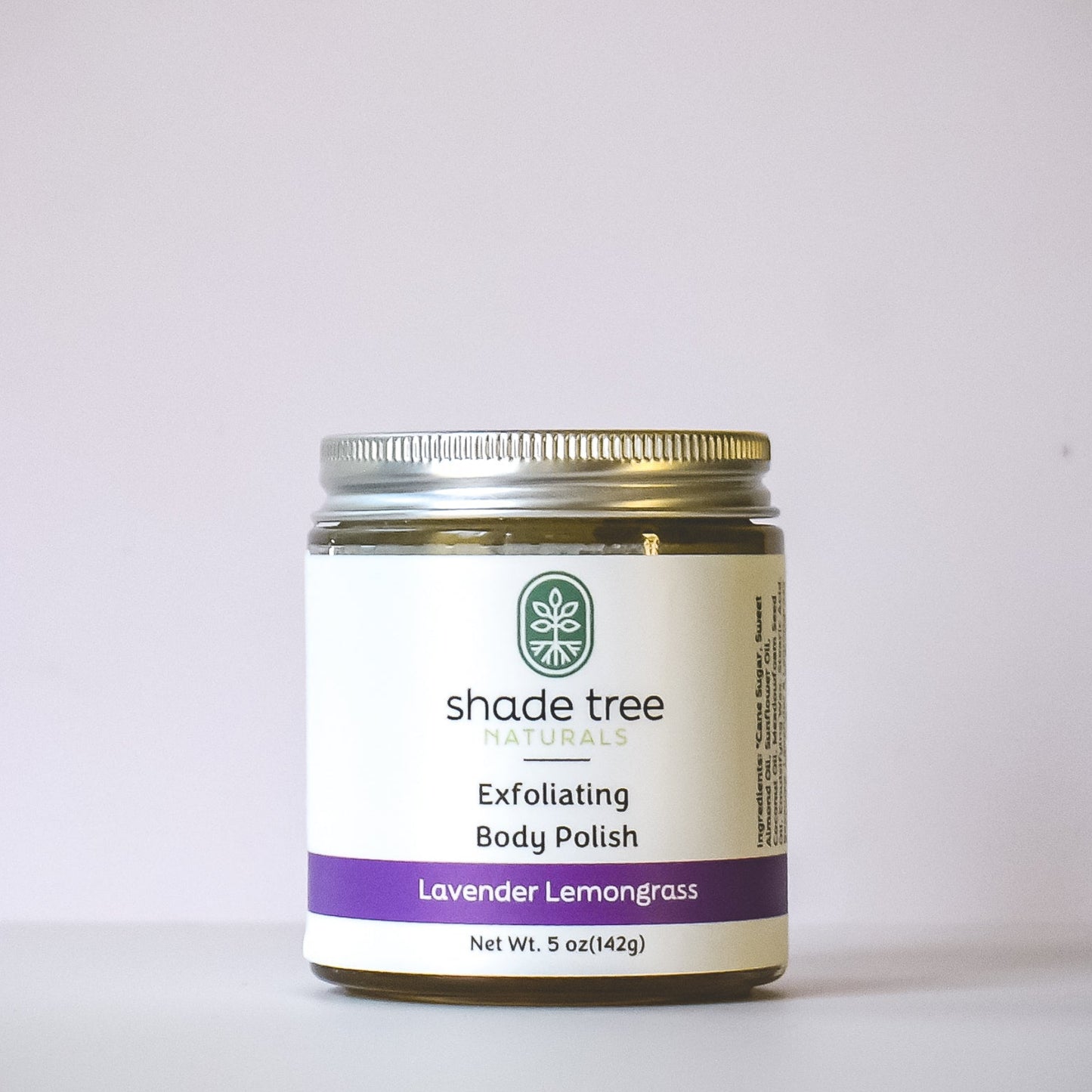 Jar of Shade Tree Naturals Exfoliating Body Polish on a white background